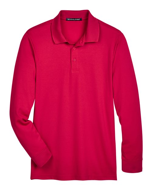 CrownLux Performance® Plaited Long Sleeve Polo | USA Decoration