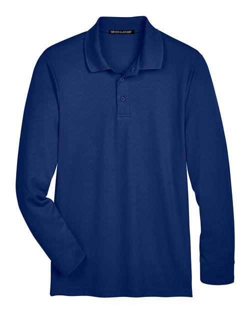 CrownLux Performance® Plaited Long Sleeve Polo | USA Decoration
