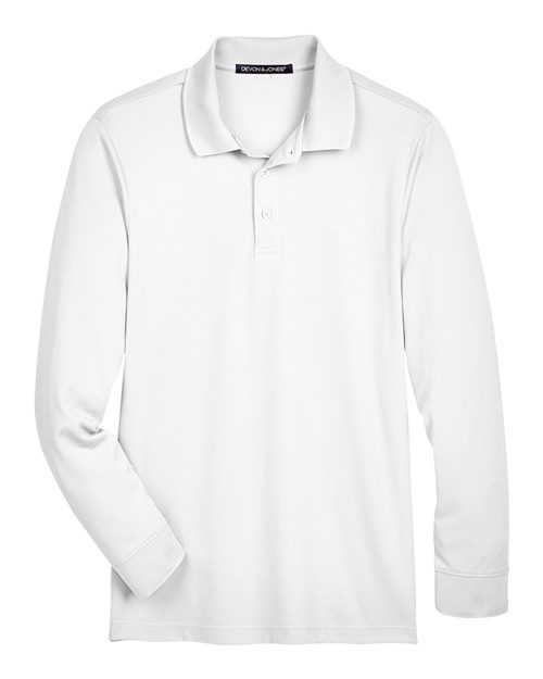CrownLux Performance® Plaited Long Sleeve Polo | USA Decoration