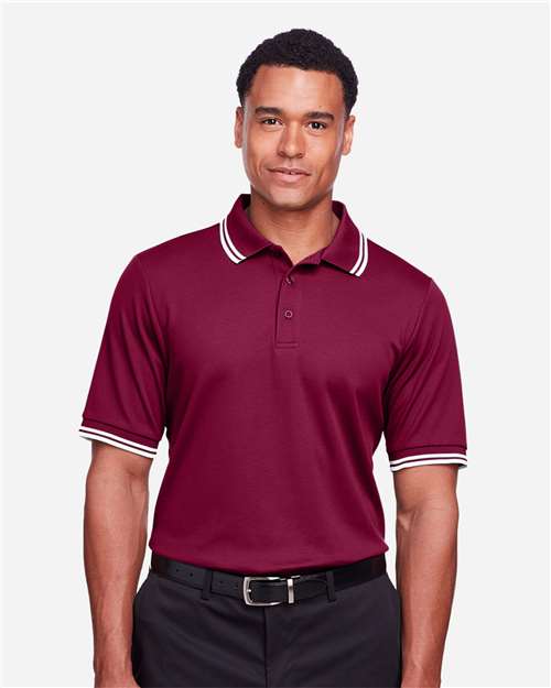 CrownLux Performance® Plaited Tipped Polo | USA Decoration