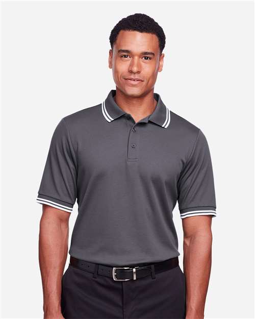 CrownLux Performance® Plaited Tipped Polo | USA Decoration