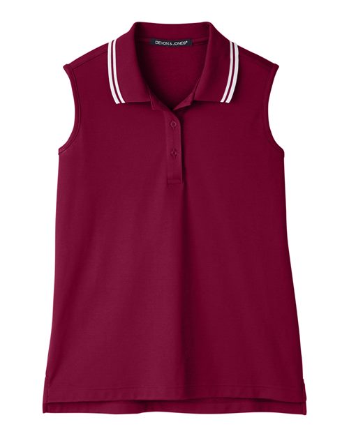 Women's CrownLux Performance® Plaited Tipped Sleeveless Polo | USA Decoration