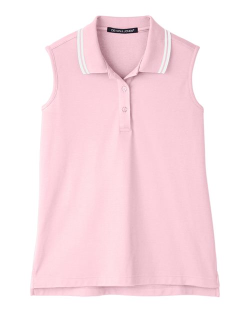 Women's CrownLux Performance® Plaited Tipped Sleeveless Polo | USA Decoration