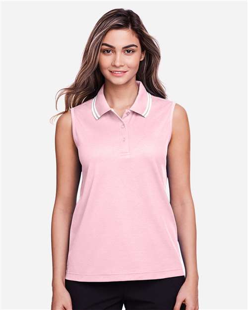Women's CrownLux Performance® Plaited Tipped Sleeveless Polo | USA Decoration