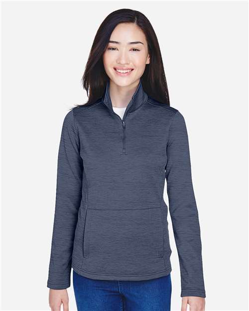 Women's Newbury Mélange Fleece Quarter-Zip Pullover | USA Decoration