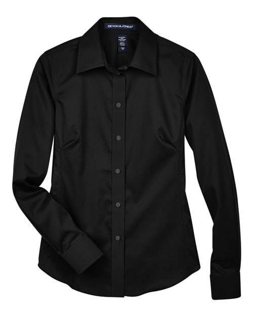 Women's Crown Collection® Solid Stretch Twill Woven Dress Shirt | USA Decoration