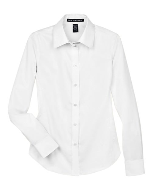 Women's Crown Collection® Solid Stretch Twill Woven Dress Shirt | USA Decoration