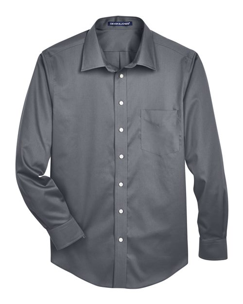 Crown Collection® Tall Solid Stretch Twill Woven Dress Shirt | USA Decoration