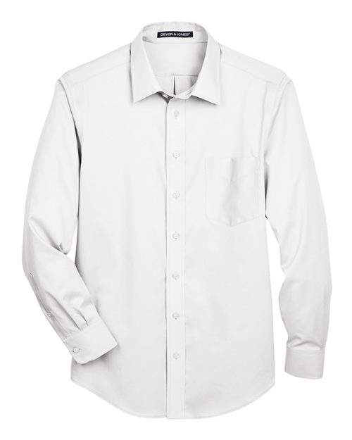 Crown Collection® Tall Solid Stretch Twill Woven Dress Shirt | USA Decoration