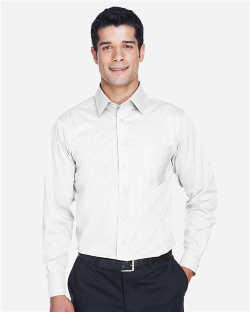 Crown Collection® Tall Solid Stretch Twill Woven Dress Shirt | USA Decoration