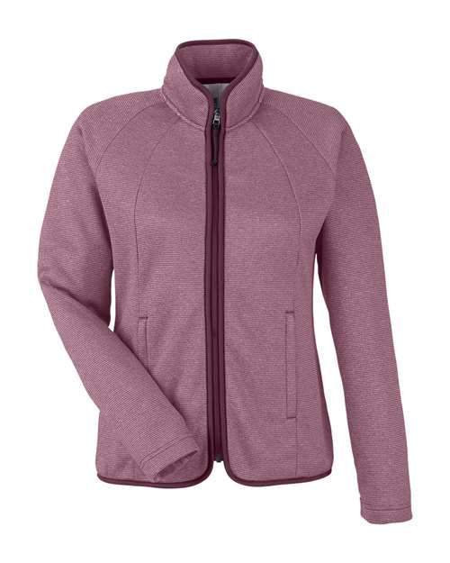 Women's Venture Heathered Stripe Full-Zip | USA Decoration