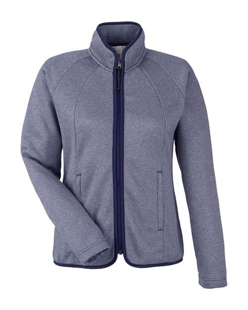 Women's Venture Heathered Stripe Full-Zip | USA Decoration