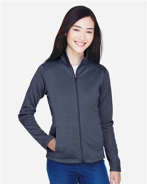 Women's Newbury Colorblock Mélange Fleece Full-Zip Jacket | USA Decoration