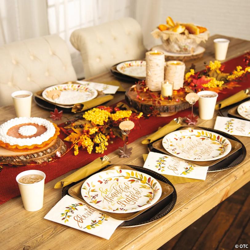 11 Ft. Fall Leaves Red and Orange Metallic Foil Garland Decoration