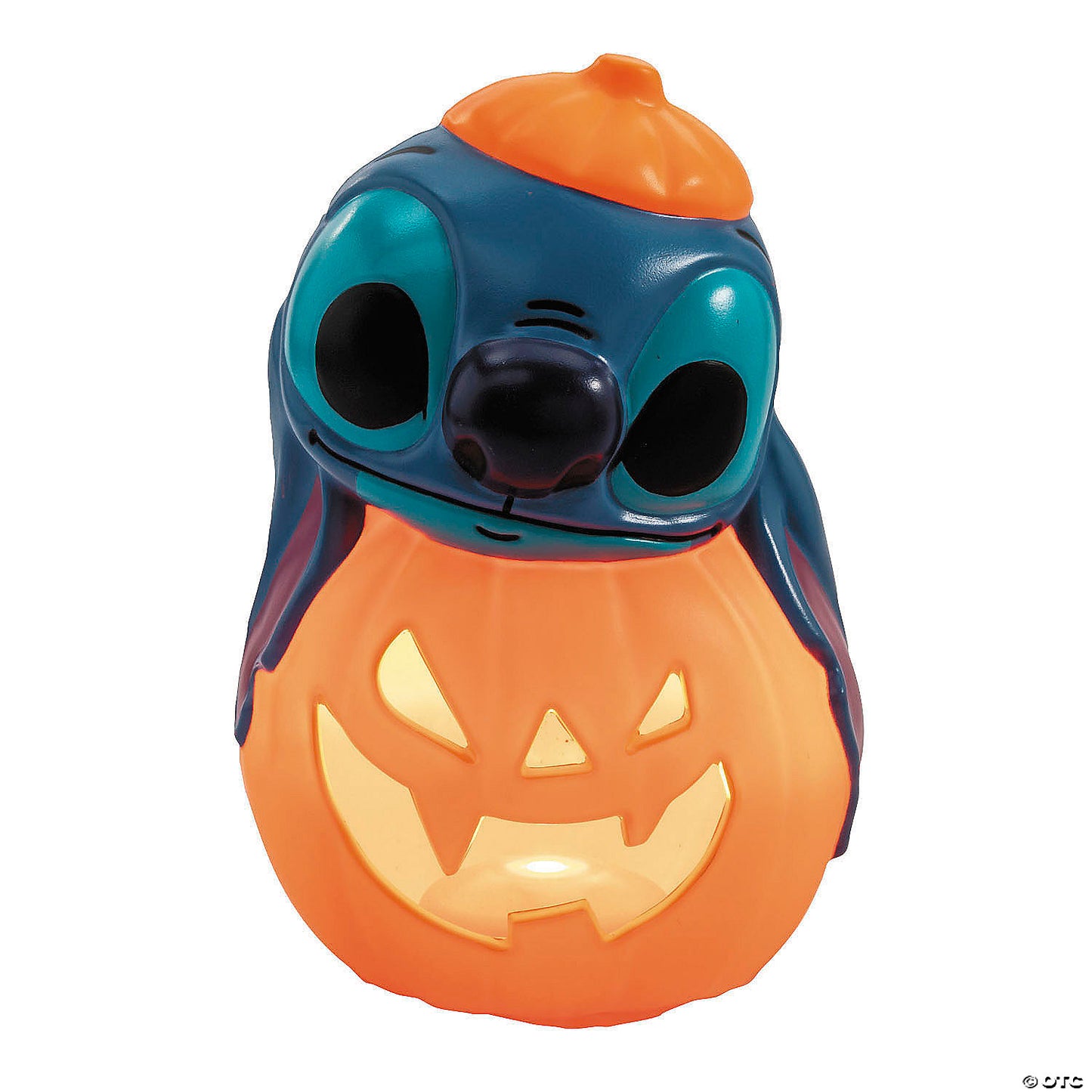 12" Light-Up Lilo Stitch™ Stitch Pumpkin Stack Halloween Tabletop Decoration | USA Decoration®