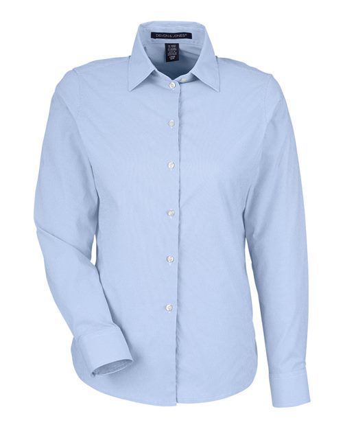 Women's CrownLux Performance® Microstripe Dress Shirt | USA Decoration