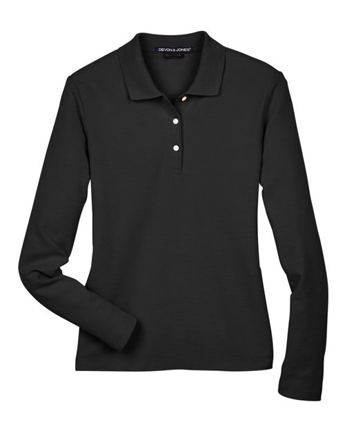 Women's Pima Piqué Long Sleeve Polo | USA Decoration