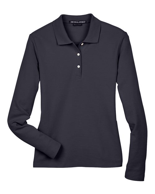 Women's Pima Piqué Long Sleeve Polo | USA Decoration