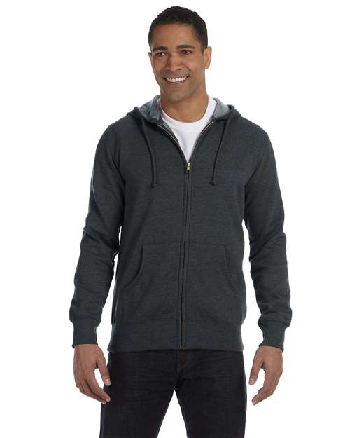Heathered Full-Zip Hooded Sweatshirt | USA Decoration