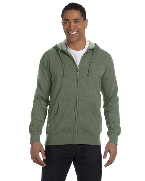 Heathered Full-Zip Hooded Sweatshirt | USA Decoration