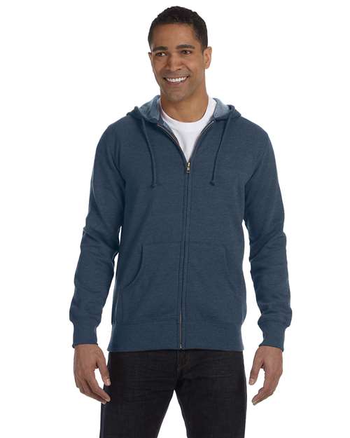 Heathered Full-Zip Hooded Sweatshirt | USA Decoration