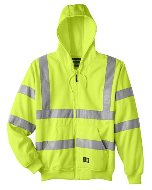 Berne Hi-Vis Class 3 Lined Hooded Sweatshirt | USA Decoration