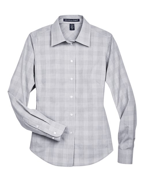 Women's Crown Collection® Glen Plaid Woven Dress Shirt | USA Decoration
