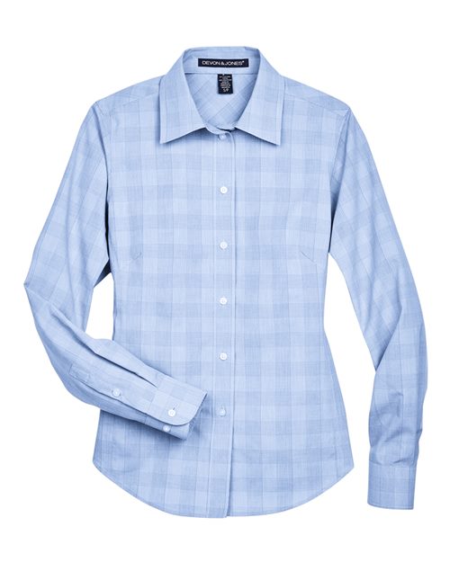 Women's Crown Collection® Glen Plaid Woven Dress Shirt | USA Decoration