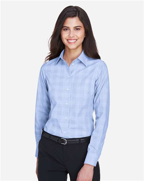 Women's Crown Collection® Glen Plaid Woven Dress Shirt | USA Decoration