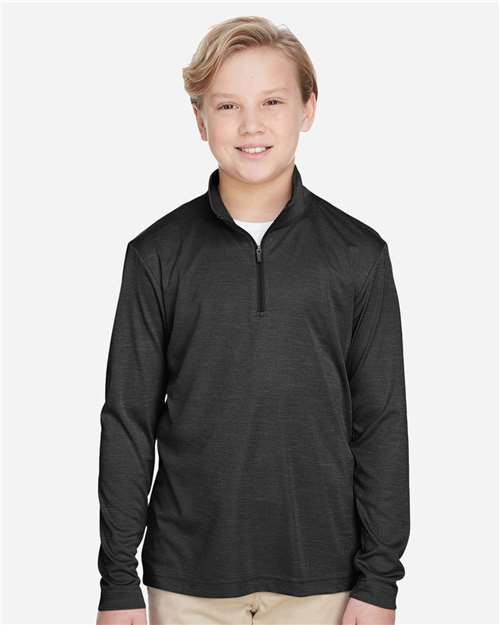 Youth Zone Sonic Heather Performance Quarter-Zip Pullolver | USA Decoration