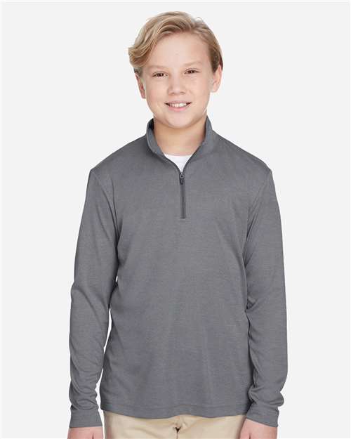 Youth Zone Sonic Heather Performance Quarter-Zip Pullolver | USA Decoration