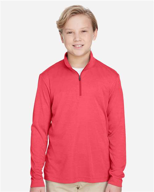 Youth Zone Sonic Heather Performance Quarter-Zip Pullolver | USA Decoration