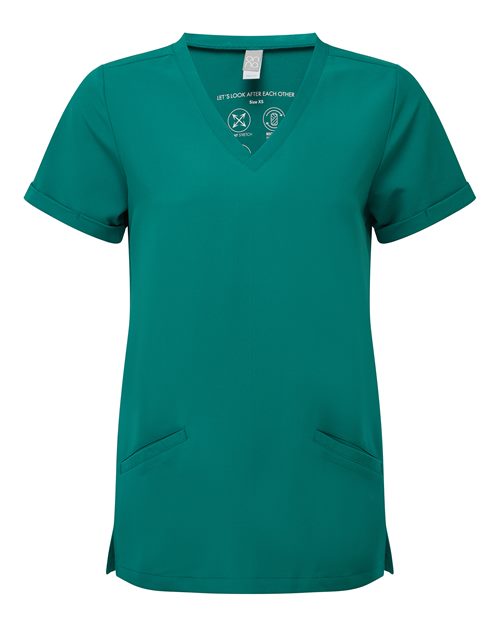 Women's Invincible V-Neck Stretch Scrub Top | USA Decoration