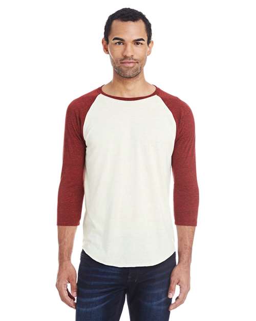 Triblend Three-Quarter Sleeve Raglan T-Shirt | USA Decoration