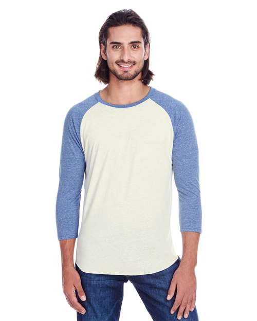 Triblend Three-Quarter Sleeve Raglan T-Shirt | USA Decoration