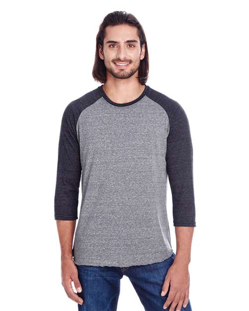 Triblend Three-Quarter Sleeve Raglan T-Shirt | USA Decoration