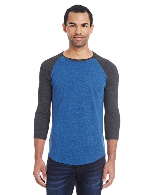 Triblend Three-Quarter Sleeve Raglan T-Shirt | USA Decoration
