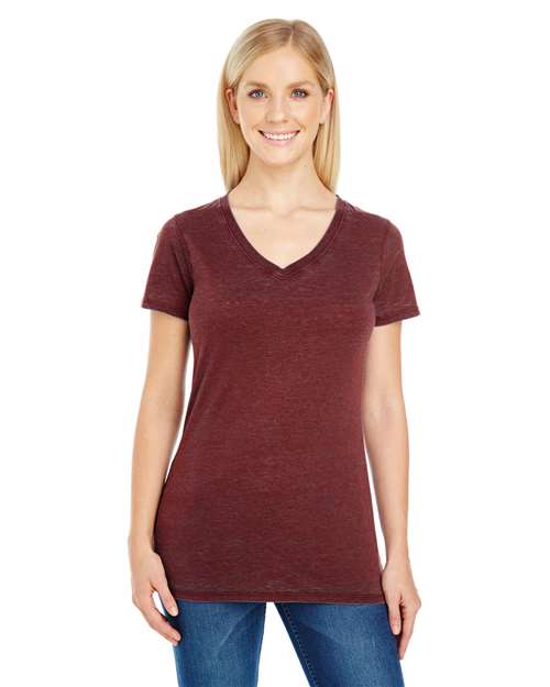 Women's Cross Dye V-Neck T-Shirt | USA Decoration
