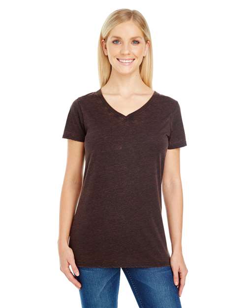 Women's Cross Dye V-Neck T-Shirt | USA Decoration