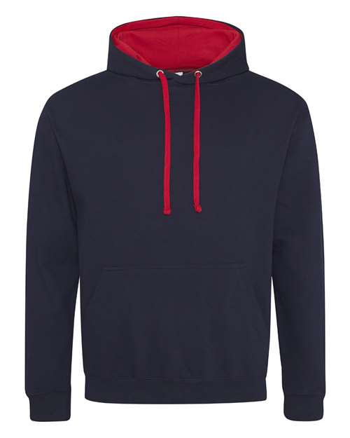 Midweight Varsity Contrast Hooded Sweatshirt | USA Decoration