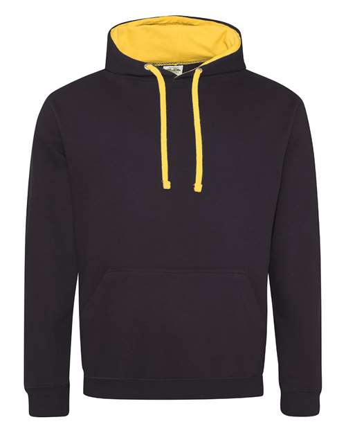 Midweight Varsity Contrast Hooded Sweatshirt | USA Decoration