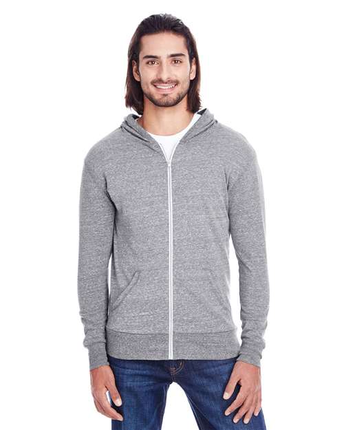 Triblend Full-Zip Light Hooded Sweatshirt | USA Decoration
