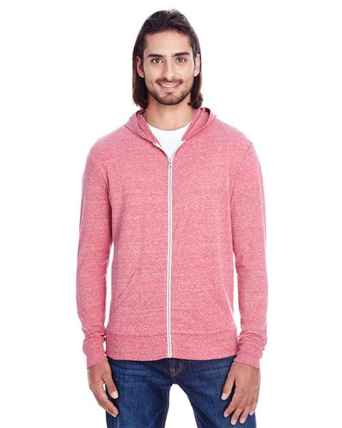 Triblend Full-Zip Light Hooded Sweatshirt | USA Decoration