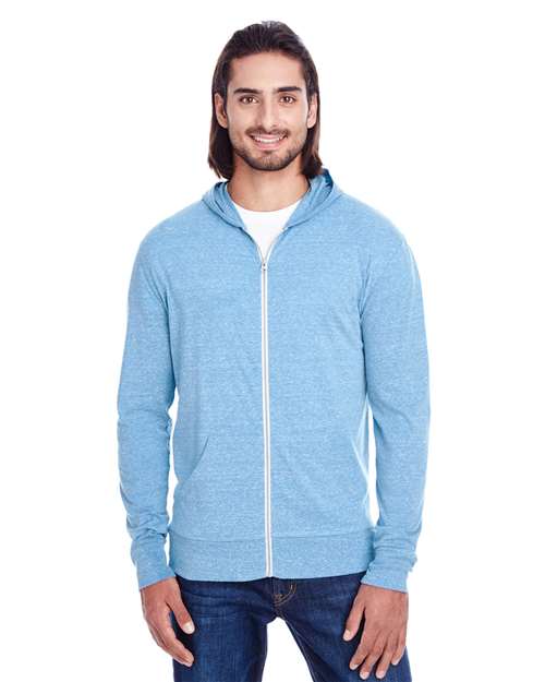 Triblend Full-Zip Light Hooded Sweatshirt | USA Decoration