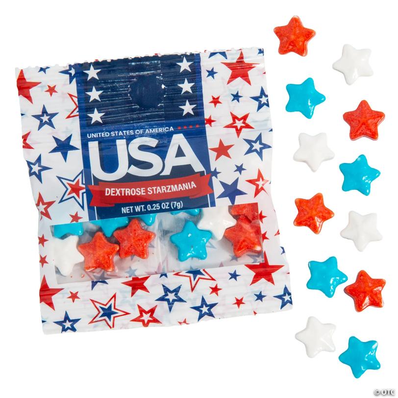 12.5 oz. Patriotic USA 250th Anniversary Handout Mini Candy Bags - 50 Pc.