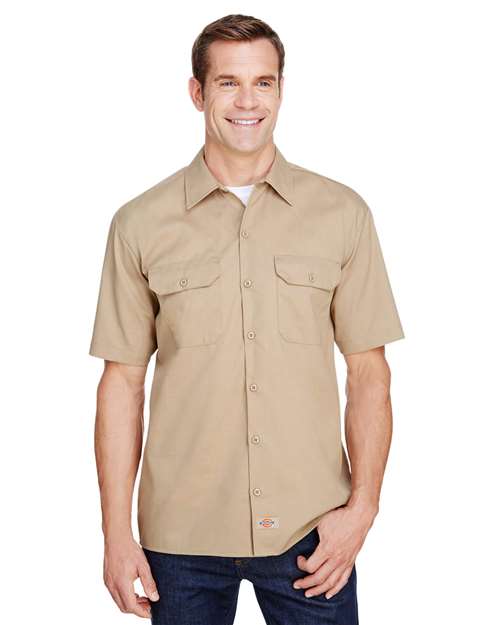 FLEX Short-Sleeve Twill Work Shirt | USA Decoration