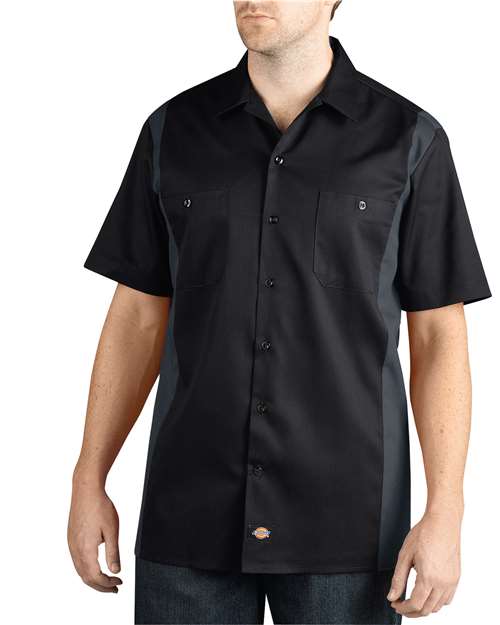 Two-Tone Short-Sleeve Work Shirt | USA Decoration