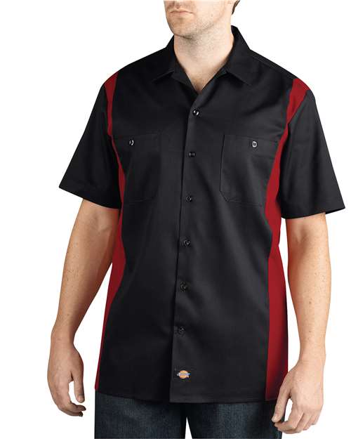 Two-Tone Short-Sleeve Work Shirt | USA Decoration