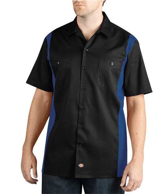 Two-Tone Short-Sleeve Work Shirt | USA Decoration