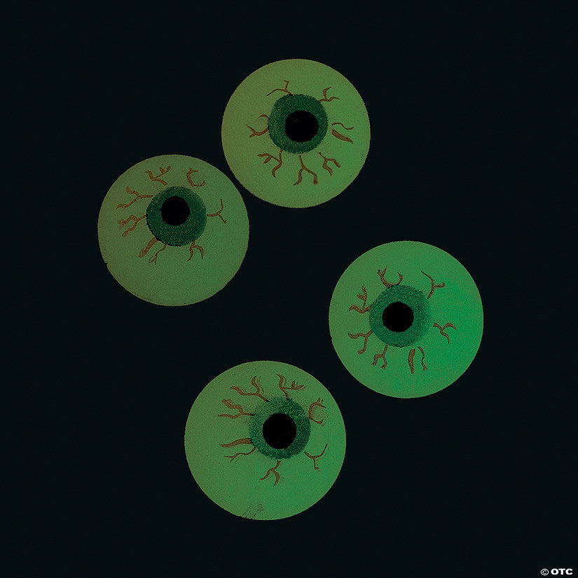Glow-in-the-Dark Eyeballs Bouncy Balls - 12 Pc. | USA Decoration®